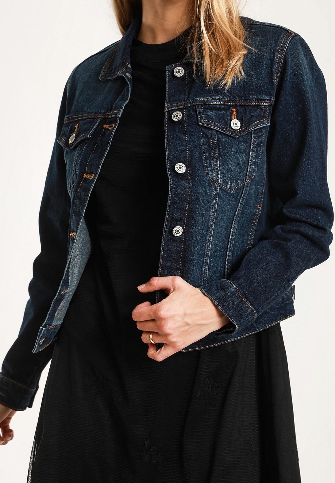 white christmas dresses Denim Rose Peplum Rosette Mini Denim Dress in Medium Wash main image 0