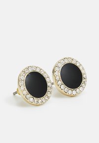 DKNY INLAY STUD - Boucles d'oreilles - black/gold-coloured