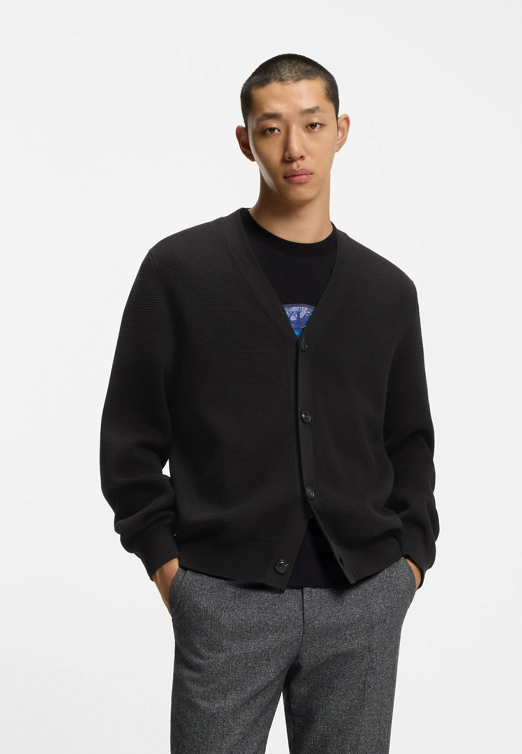HUGO SAN JARED-C Cardigan black one/black