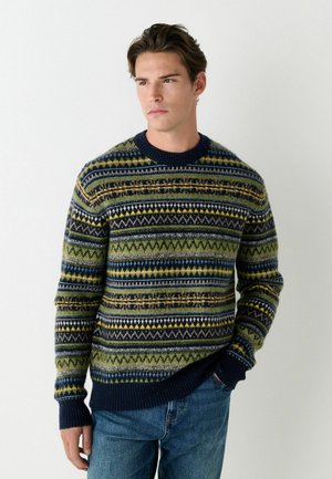 FAIRISLE PATTERN CREW NECK  - Strickpullover - green blue
