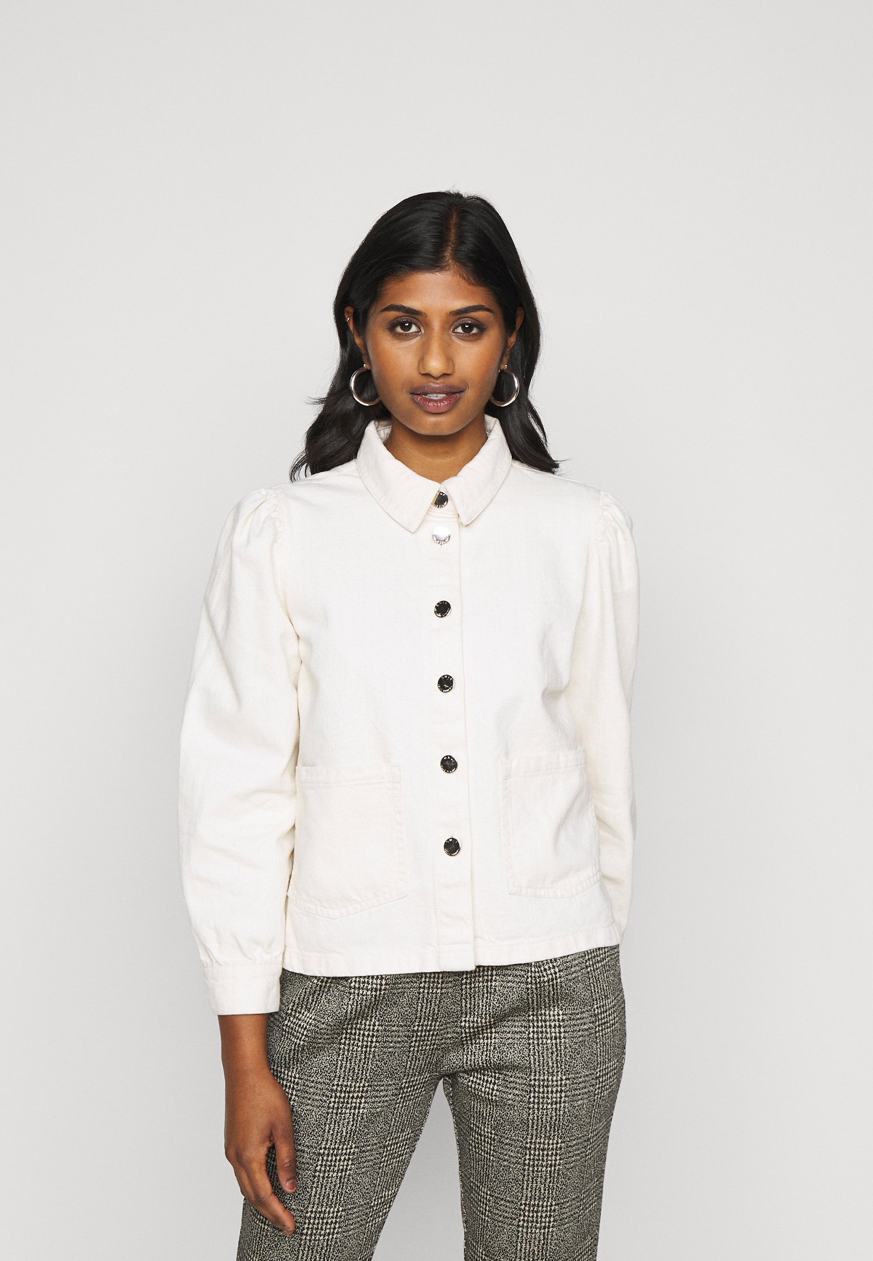 white petite denim jacket