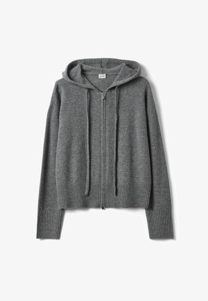 Stefanel, CARDIGAN WITH HOOD AND ZIP, REGULAR FIT. - Strickjacke - grey