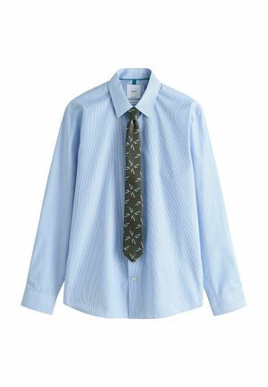 Next, REGULAR FIT - SHIRT AND TIE SET  . - Košeľa - blue stripe green geometric