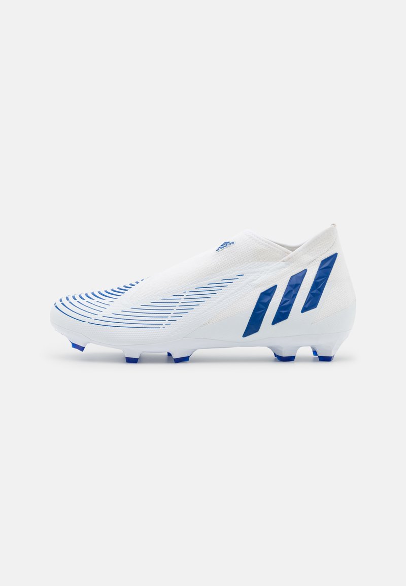 adidas Performance PREDATOR EDGE.3 LACELESS FG - Botas de futebol com pitões - footwear white/hi-res blue