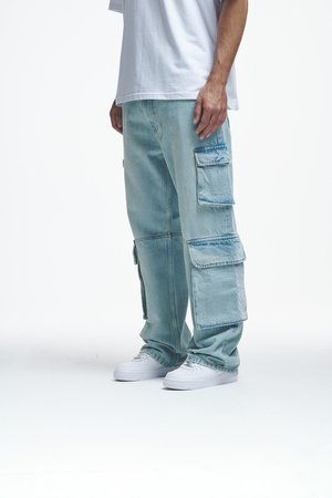 2Y Studios AIDAN BAGGY - Jeans workwear - sand blue