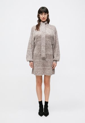 VERONA SHORT DRESS - Strickkleid - pastel pink/chocolate mix