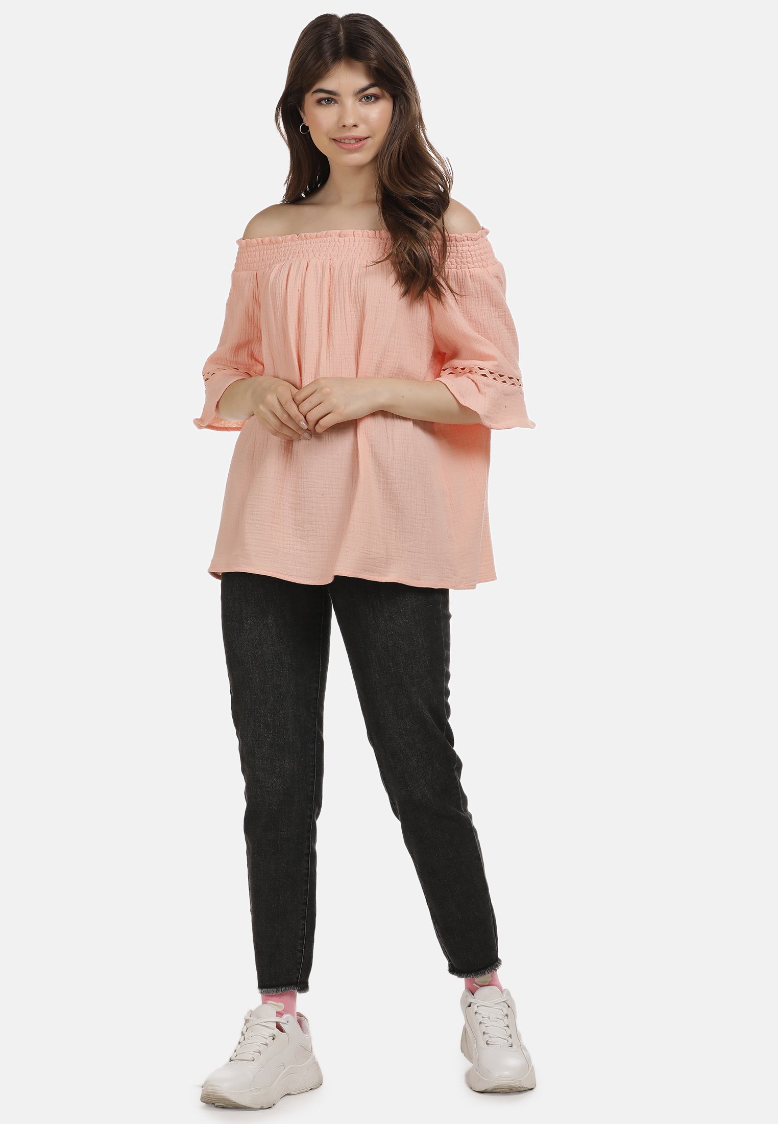myMo CARMEN-BLUSE - Camicetta - nude/fuxia - Zalando.it
