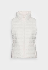 VEST STAND UP COLLAR FRONT ZIPPER - Colete - white mousse
