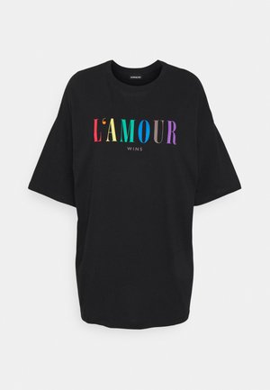 T-shirt med print - black