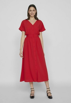 GEKNÖPFTES KURZARM - Freizeitkleid - mars red