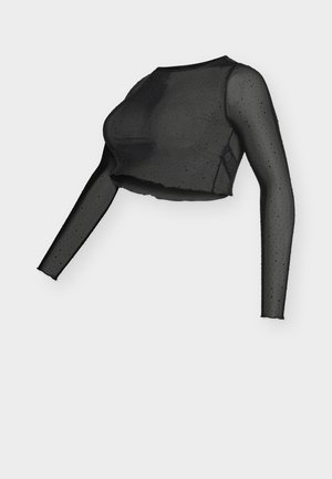 ONLY MATERNITY OLMLOURA STONE O-NECK - Longsleeve - black detail:rhinestones all over