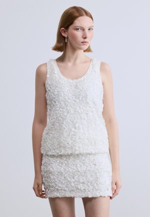 SEQUIN CAMI - Débardeur - white greige