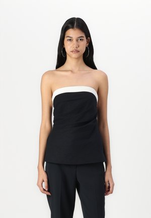 Abercrombie & Fitch Linen-Blend Tube Top - Tops - black beauty/jet stream