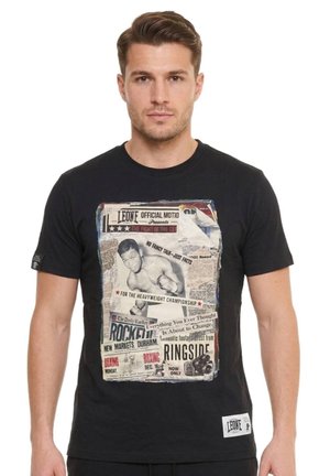 LEONE 1947, MAN T-SHIRT SHORT SLEEVES GRAPHICS - T-shirt imprimé - black