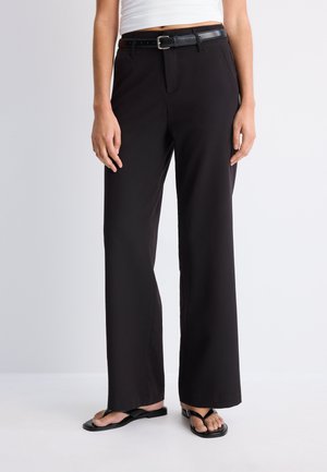 Stradivarius, FLOWING SMART  - Trousers - black