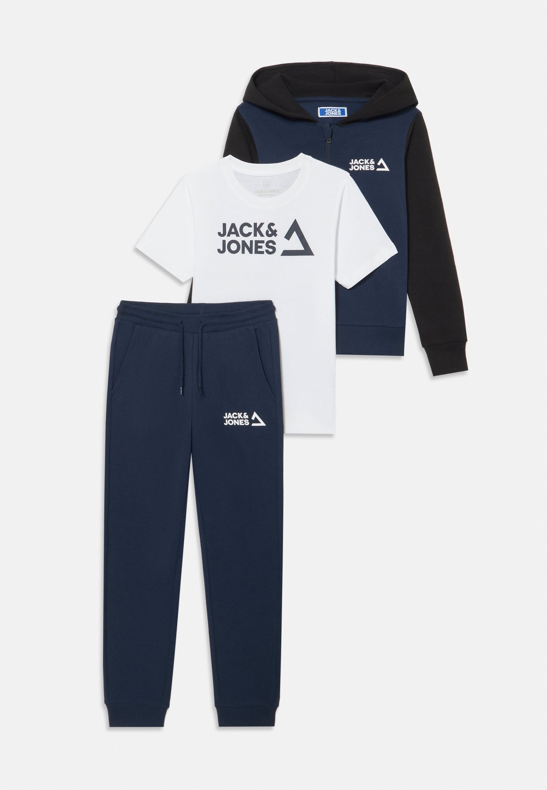 Jack Jones Junior JJKAI ZIP HOOD SET Sweatjacke navy/white