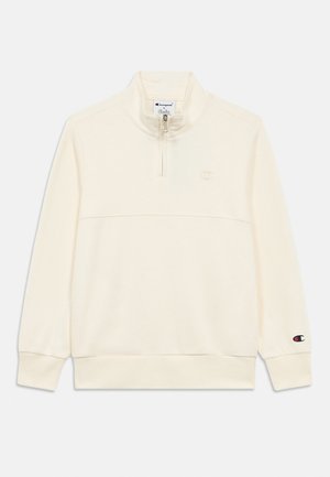 Champion ICONS HALF ZIP WITH SMALL LOGO - Melegítőfelső - off white