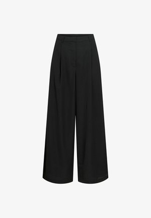 VILA, WIDE-LEG TROUSERS VILEE - Broek - black