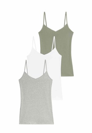 Marks & Spencer 3 PACK RICH STRAPPY - Unterhemd/-shirt - green mix