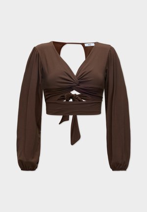 WAL G., ANGELINA BACKLESS - T-shirt à manches longues - dark brown