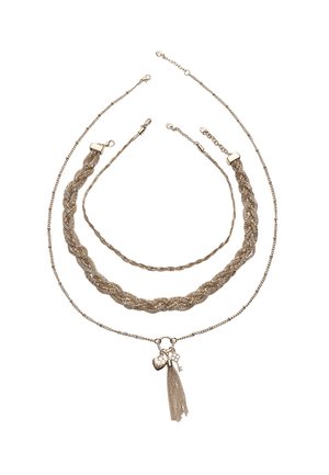 3 PIECE CHAIN AND CHARM SET - Náhrdelník - gold-coloured