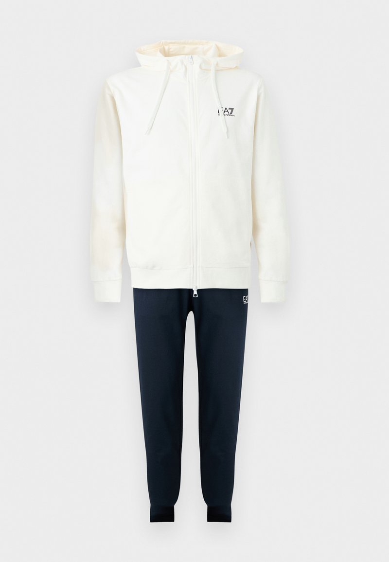 EA7 Emporio Armani TRAIN CORE HOODIE COFT SET - Tuta - sugar/blue ...