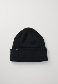 Alpha Industries BEANIE UNISEX - Pletena kapa - black/yellow gold