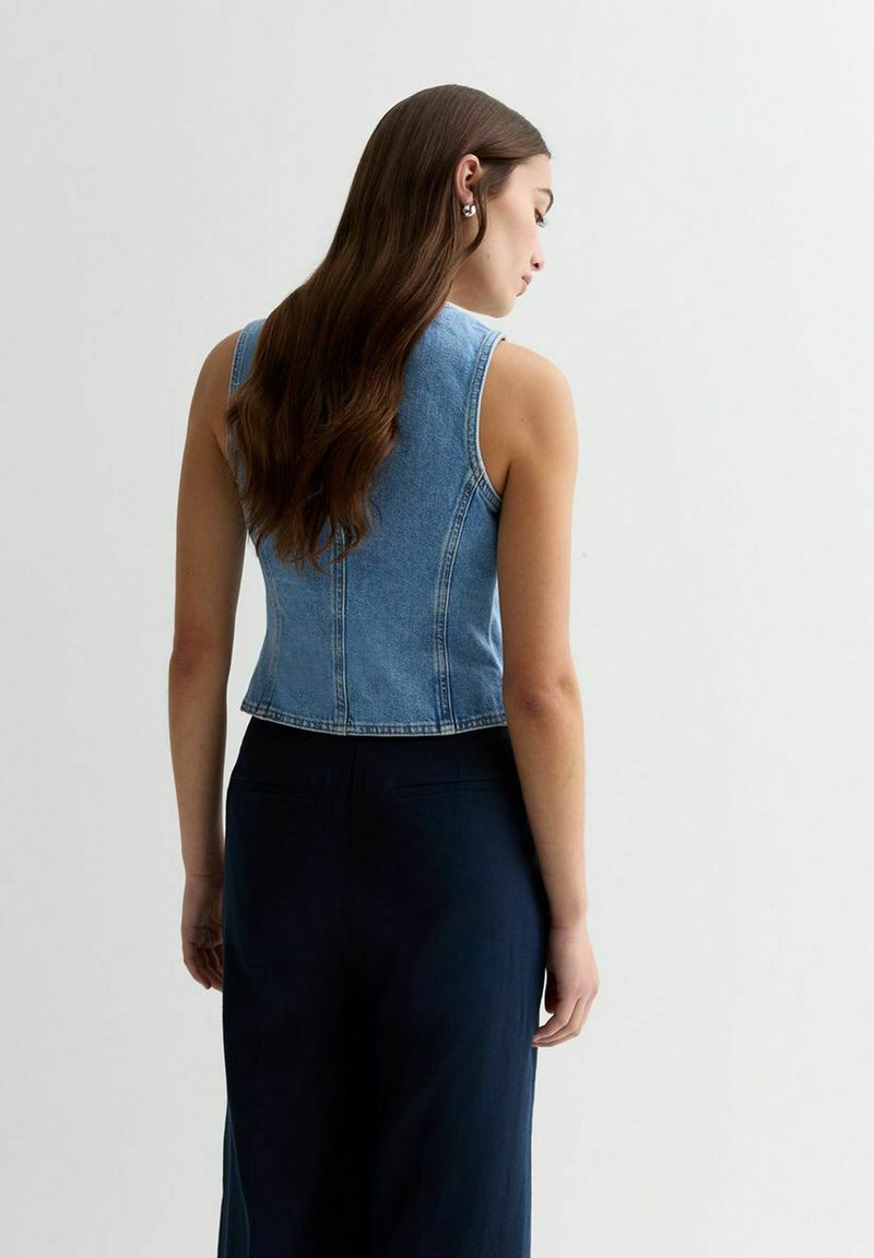 Veste Sans Manches New Look Jean Bleu - Capuche Amovible - Taille 2 (M)
