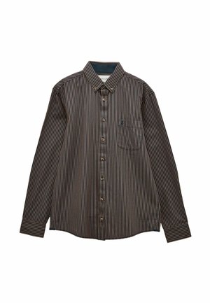 LONG SLEEVE  - Hemd - navy brown stripe