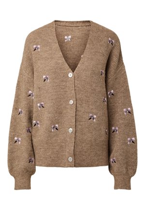 YAS, YASFLEUR - Gilet - taupe gray/fig/nosegay flower