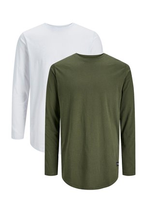2ER PACK JENOA - Long sleeved top - forest night weiß