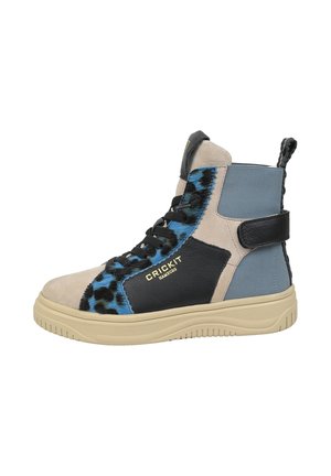 Sneakers high - beige/blau
