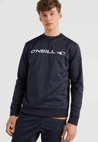 Navyblauwe sweatshirt met een ronde halslijn en lange mouwen, met een groot wit "O'Neill" logo over de borst. Soepele stoftextuur.