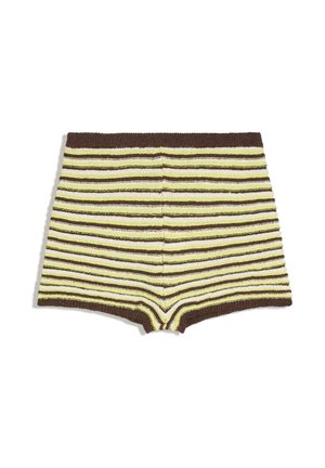 Bershka, STRIPED- SHORT - Shorts - dark brown