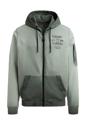 Camp David, OIL DYED MIT RÜCKEN-ARTWORK - Sweatjacke - dusty green