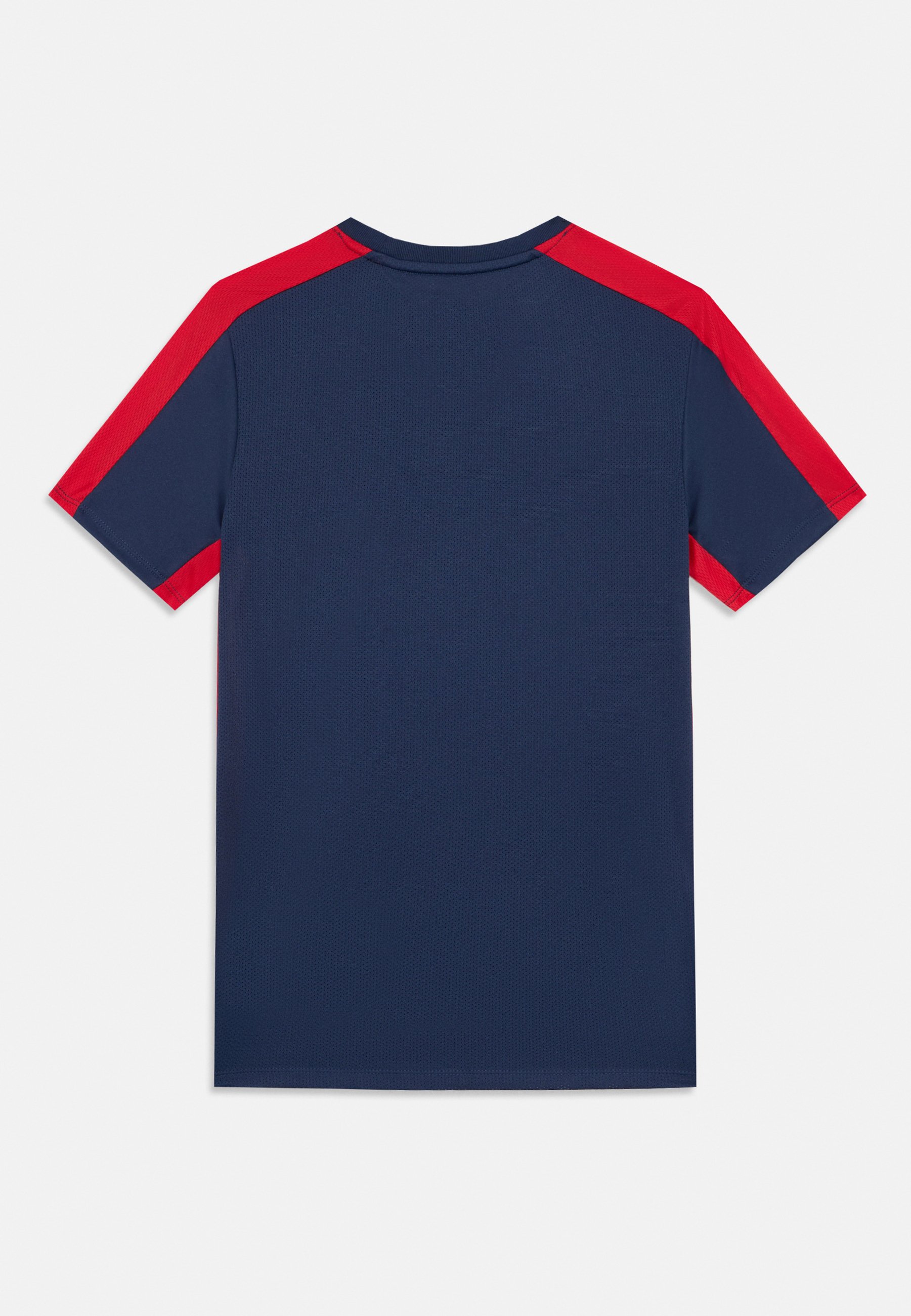 red and navy blue nike shirt