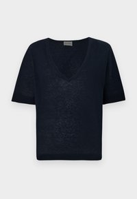 V NECK SHORT SLEEVE - Džemperis - dark blue