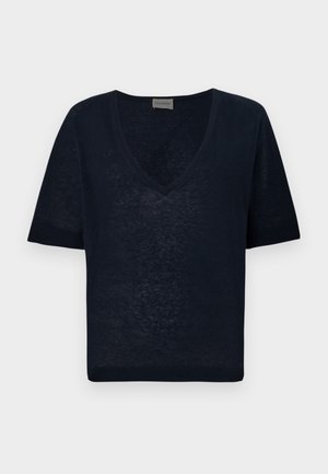 CLOSED, V NECK SHORT SLEEVE - T-shirt basic - dark blue