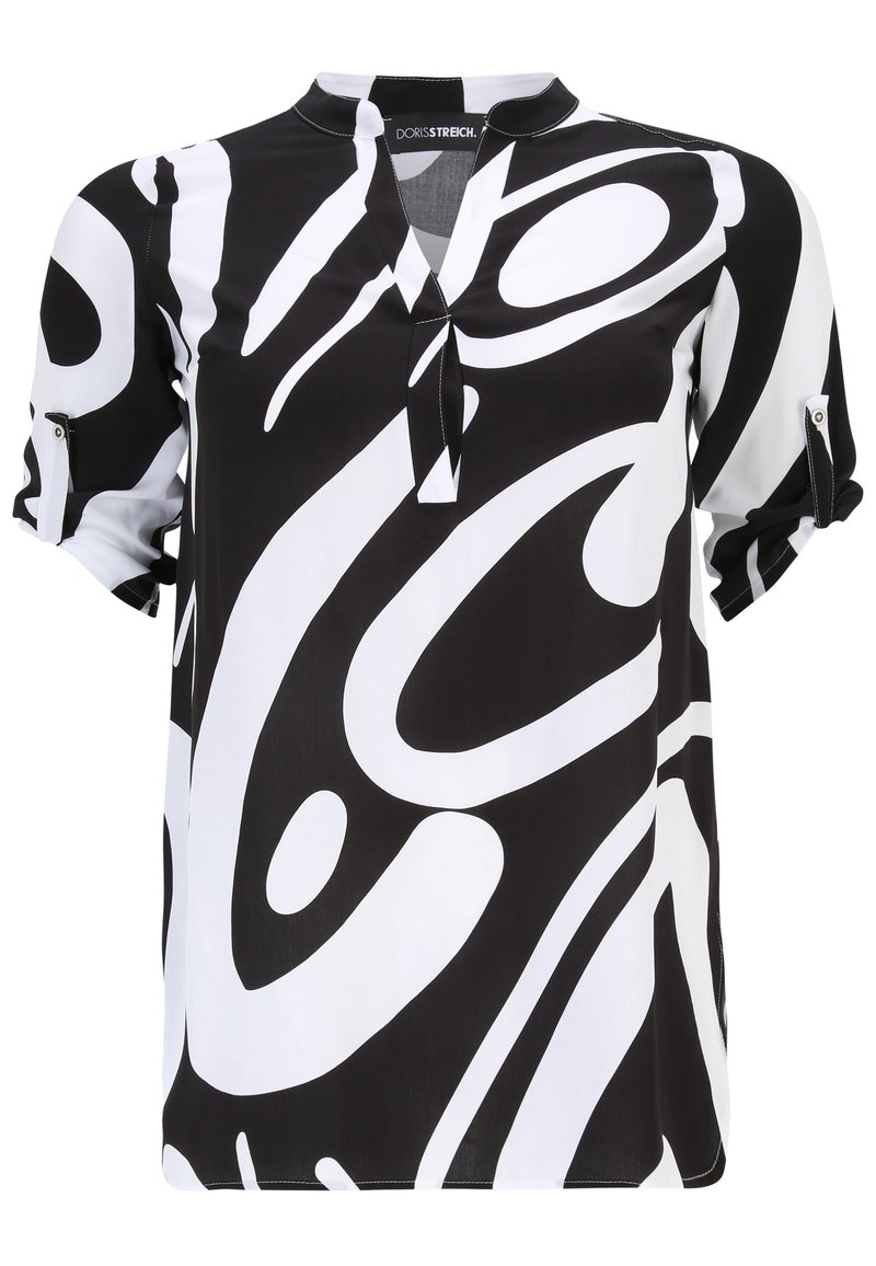 DORIS STREICH MIT ALLOVER MUSTER - Bluse - schwarz weiss