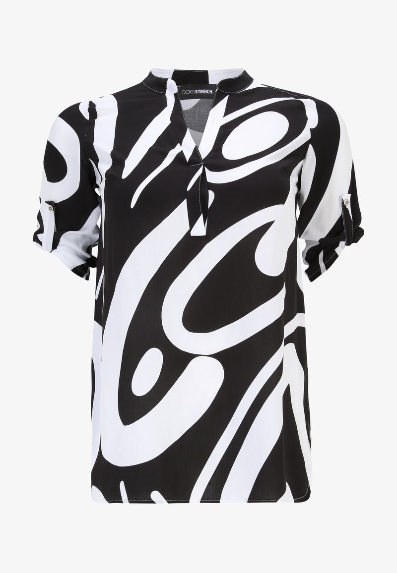 DORIS STREICH MIT ALLOVER MUSTER - Bluse - schwarz weiss