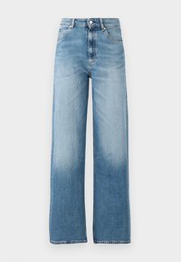 TOMMA TROUSERS HIGH WAIST WIDE LEG - Široké nohavice - medium blue