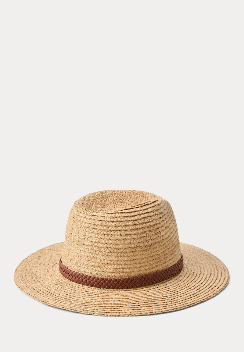 Lauren Ralph Lauren WOVEN-LEATHER-TRIM RAFFIA FEDORA - Hat 