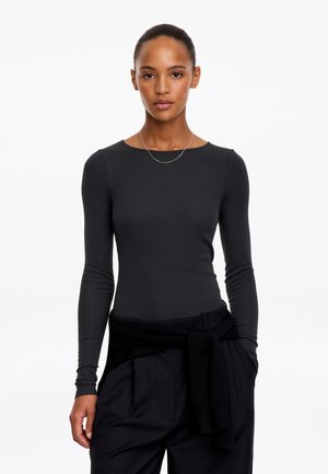 ARKET, ARKET SHEER RIB LONG-SLEEVE TOP - T-shirt à manches longues - black