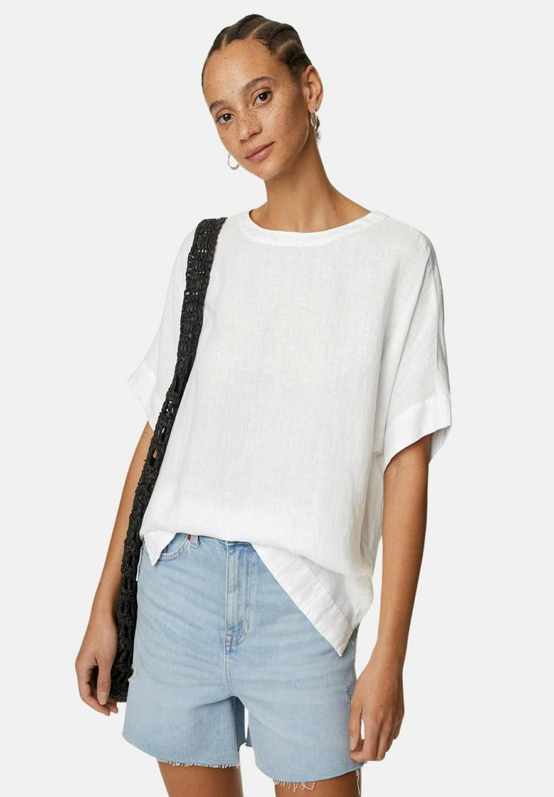 Marks & Spencer PURE LINEN RELAXED - Blusa - white