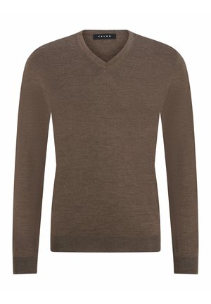 BASIC NEW MERINO V-NECK - Trui - bormio mel