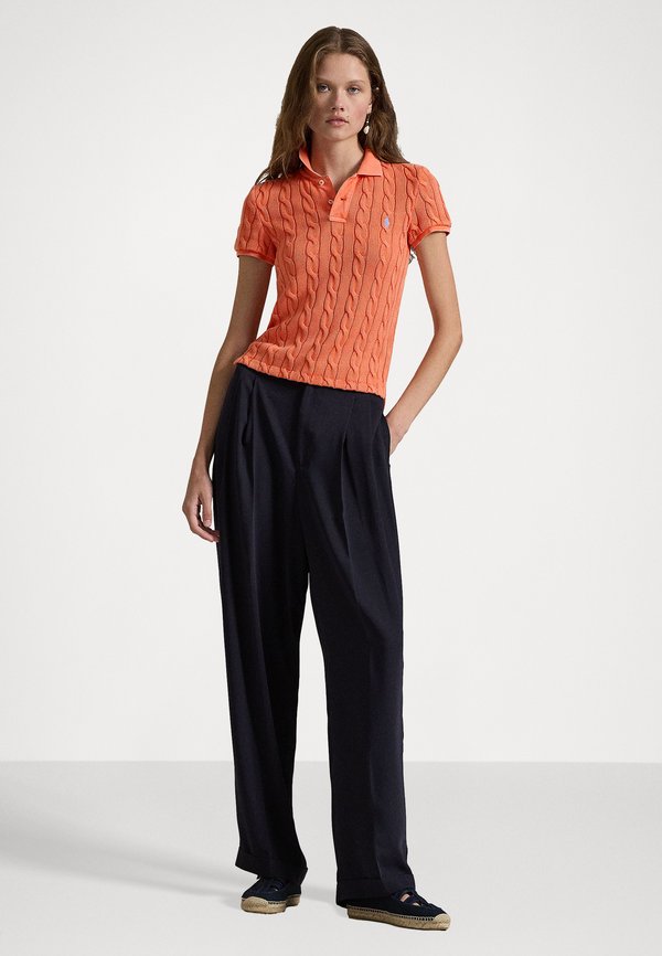 CABLE KNIT POLO SHIRT - Polo shirt - kona orange2
