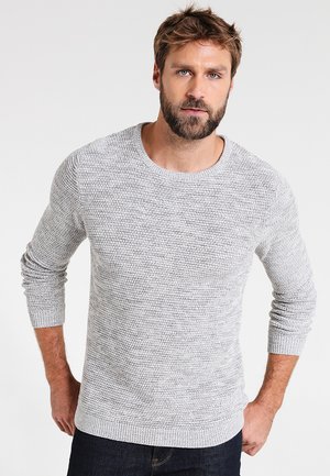 Selected Homme SLHVINCE BUBBLE CREW NECK - Jumper - marshmallow/twisted light grey