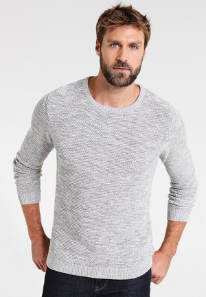 VINCE LS BUBBLE CREW NECK W NOOS - Strickpullover - marshmallow/twisted light grey