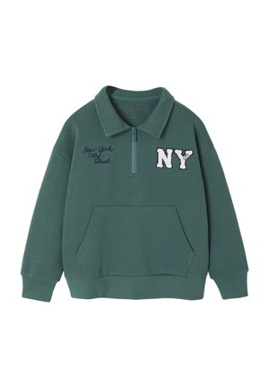 MIT KRAGEN & STICKEREI NY - Sweatshirt - grün
