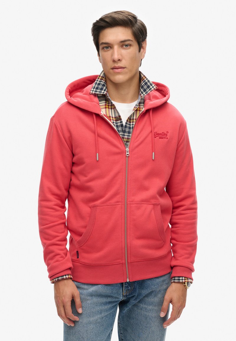 Sweat à Capuche Superdry Rouge Marron - Taille S Unisexe, Occasion En Très Bon état, Coupe Régulière